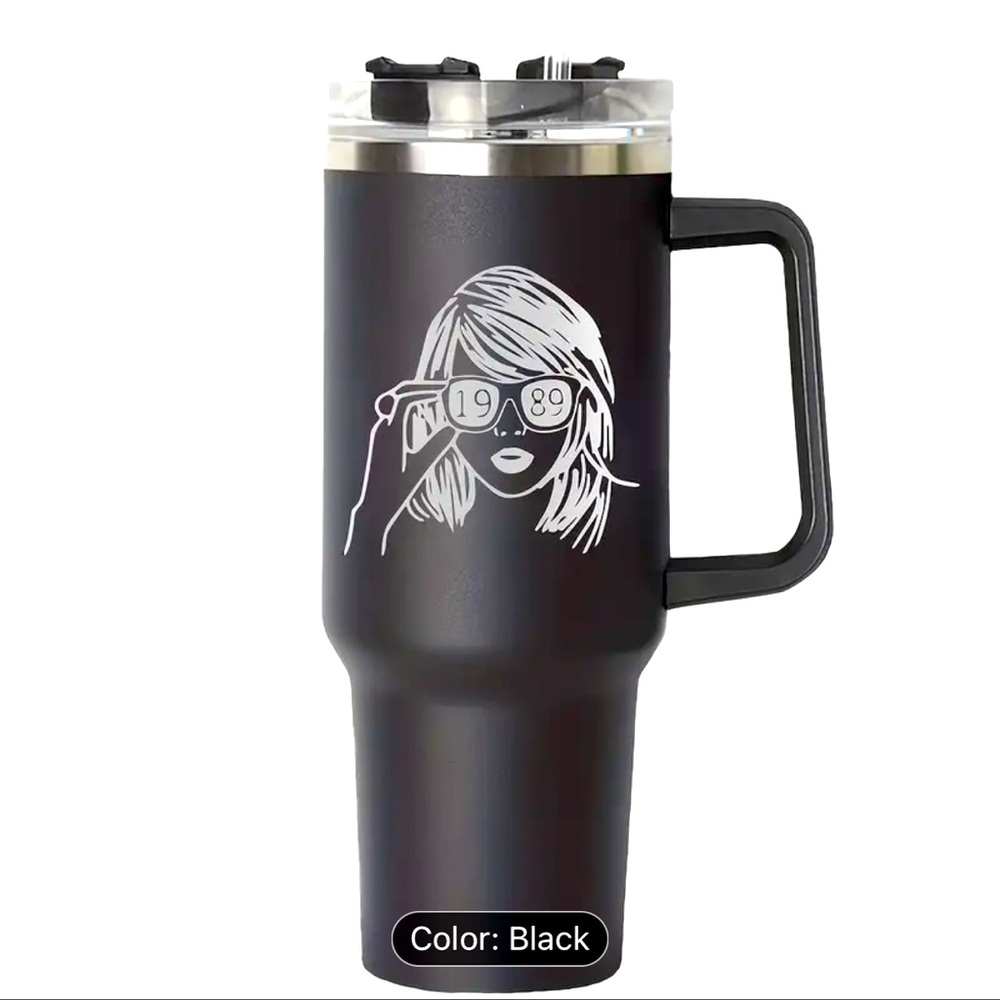 Taylor Stainless Steel Tumbler With Handle, Straw, And Lid - 40Oz